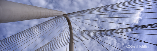 Fine photographic print of the Margaret Hunt Hill Bridge by Scot Miller, at Sun to Moon Gallery, Dallas, TX