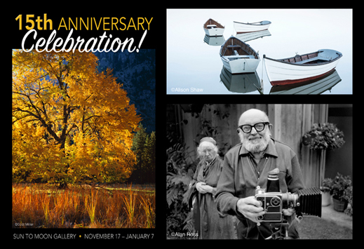 15th Anniversary Celebration at Sun to Moon Gallery, Dallas, TX. 40+ prints by 12 photographers!
