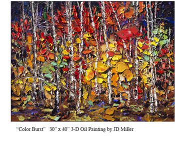 One-of-a-kind Maine Woods 3-D Oil Painting by JD MIller, at Sun to Moon Gallery