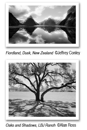 Black & White prints from Jeffrey Conley and Alan Ross, at Sun to Moon Gallery