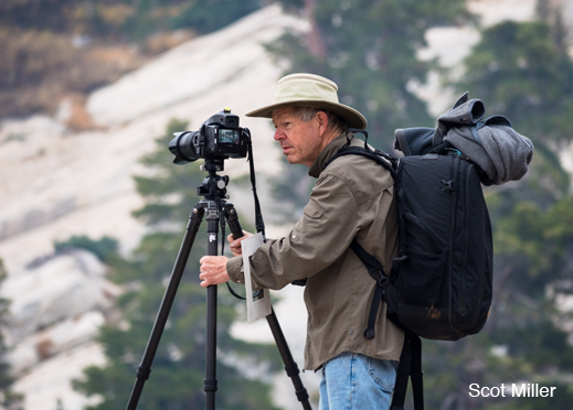 Charles Cramer photographing in the Yosemite wilderness