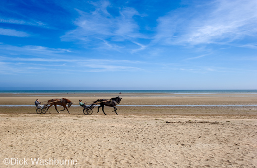 Hoses on Normandy Beach by Dick Washburne, Fine print available at Sun to Moon Gallery