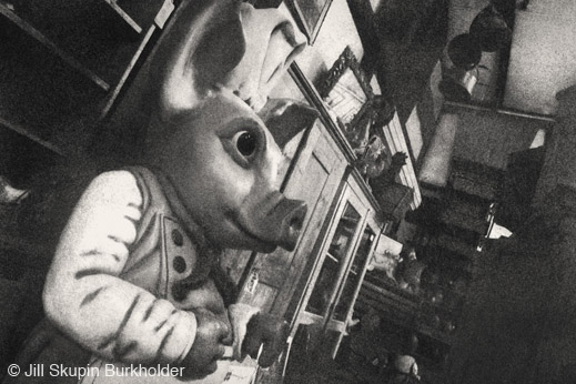 "Pig and Wardrobes" photograph by Jill Skupin Burkholder, at Sun to Moon Gallery