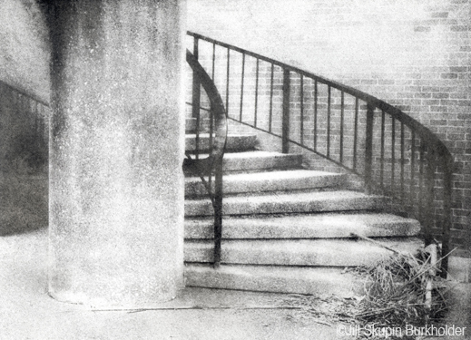 Stairs and Grass Bromoil Print by Jill Skupin Burkholder, Sun to Moon Gallery
