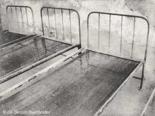 "Three Beds, Terezin" photograph by Jill Skupin Burkholder, at Sun to Moon Gallery