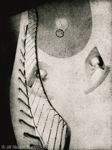 "Twisted Stair" photograph by Jill Skupin Burkholder, at Sun to Moon Gallery