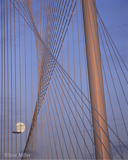 Photograph of the Margaret Hunt Hill Bridge, Dallas, TX by Scot Miller, fine prints available at Sun to Moon Gallery 