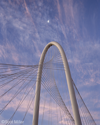 Photograph of the Margaret Hunt Hill Bridge, Dallas, TX by Scot Miller, fine prints available at Sun to Moon Gallery 