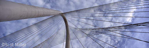 Photograph of the Margaret Hunt Hill Bridge, Dallas, TX by Scot Miller, fine prints available at Sun to Moon Gallery 