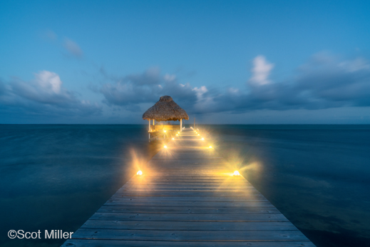 Dock at dawn at La Perla del Caribe, photo by Scot Miller