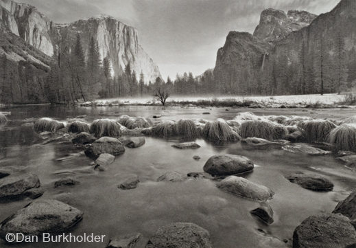 Yosemite platinum/palladium fine print by Dan Burkholder, at Sun to Moon Gallery, Dallas, TX