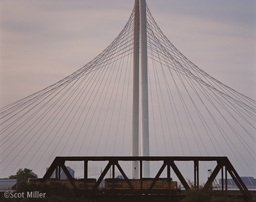 Photograph of the Margaret Hunt Hill Bridge, Dallas, TX by Scot Miller, fine prints available at Sun to Moon Gallery 
