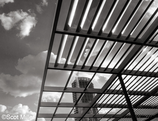 Fine photographic print by Scot Miller of Dallas Arts District urban architecture, at Sun to Moon Gallery, Dallas, TX